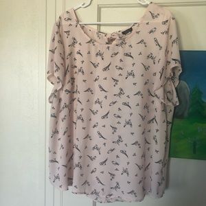 Pink Torrid Top w/ Birds